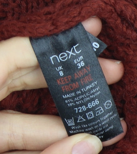 Next Women's Red Cable-Knit Pullover Jumper Size 8