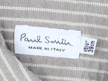 Paul Smith Unisex Beige Striped Linen Button-Up Shirt