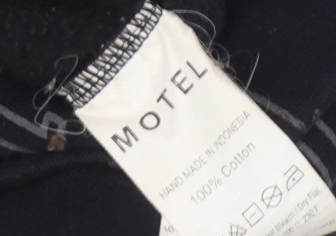 Motel Men's Black Hooded Jacket, Size L - City Style