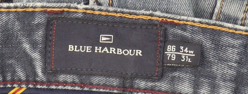 Marks & Spencer Men's Blue Straight Jeans, L