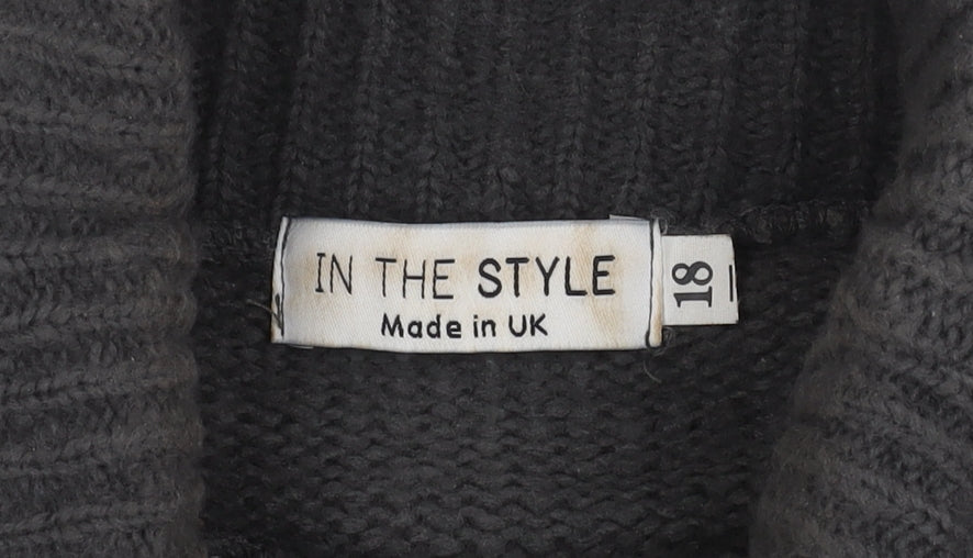 In The Style Women's Roll Neck Striped Jumper, Size 18