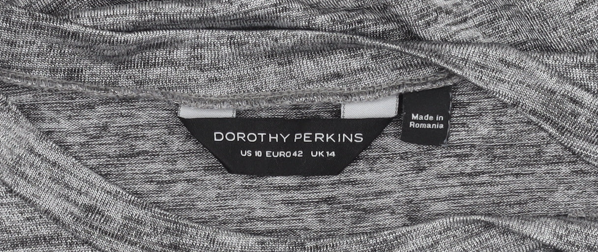 Dorothy Perkins Grey Women's Top Size 14 Bell Sleeve