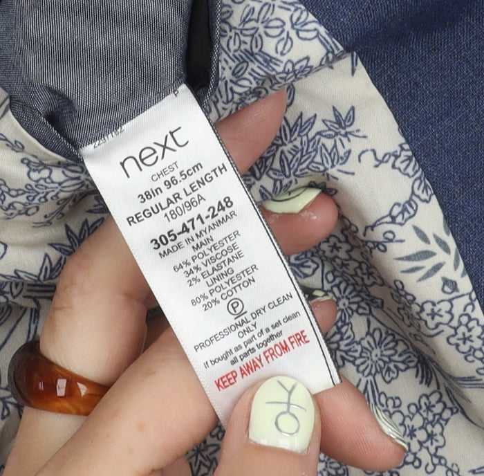 Next Men's Blue Blazer Jacket 38 Regular Fit