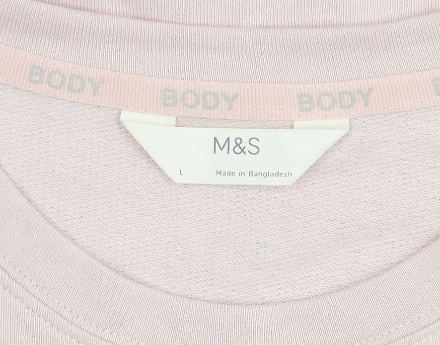 Marks & Spencer Women's Pink Cotton T-Shirt L