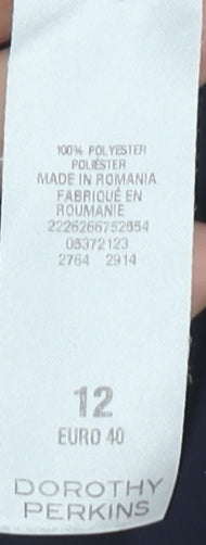 Dorothy Perkins Women's Blue Blouse Size 12 Roll Tab Sleeve