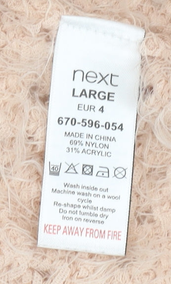 Next Women's Beige Open-Knit V-Neck Jumper, Large