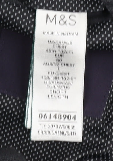 Marks & Spencer Men's Grey Suit Jacket, Size 40S