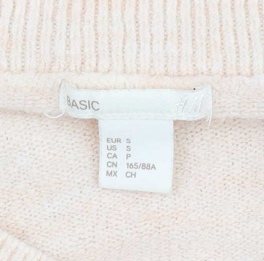 H&M Women Ivory V-Neck Pullover Jumper Size 12