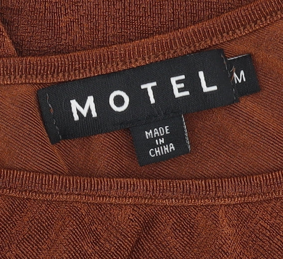 Motel Women's Brown Long Sleeve Top Size M