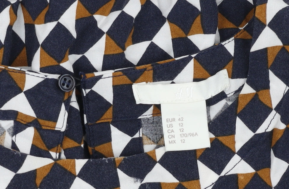 H&M Women's Multicoloured Geometric Dress Size 14