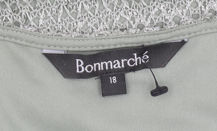 Bonmarché Women's Green Knit Blouse Size 18