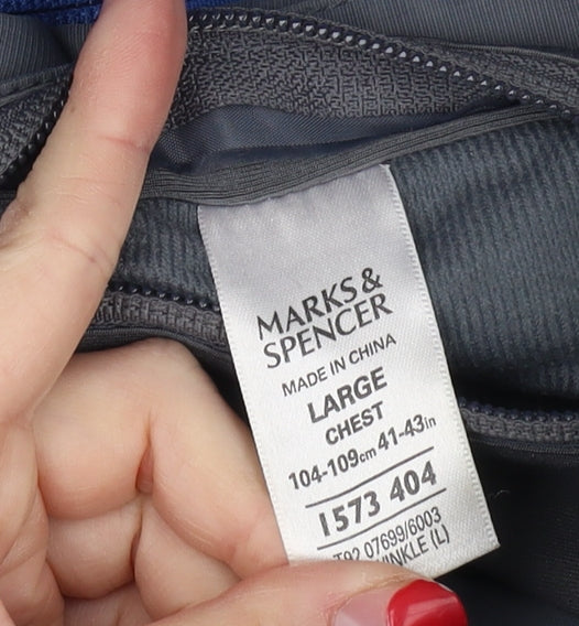 Marks & Spencer Men's Blue Puffer Jacket L Casual