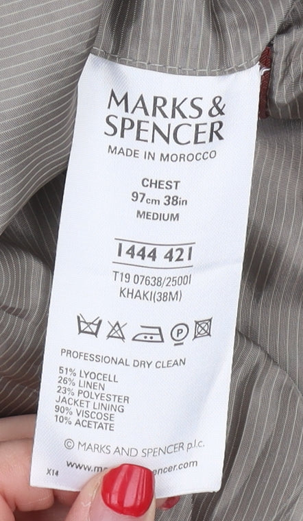 Marks and Spencer Men's Beige Blazer 38R Jacket
