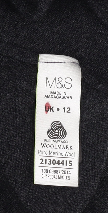 Marks & Spencer Women's Multicoloured Wool Pullover, Size 12