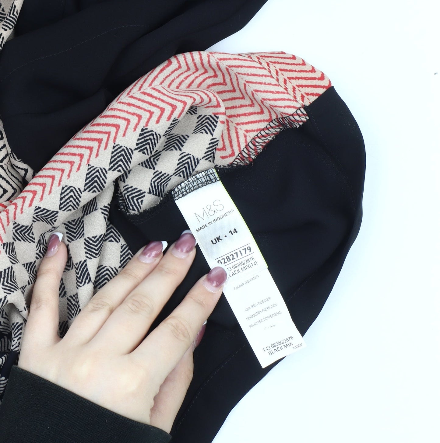 Marks & Spencer Women's Geometric Blouse - Size 14
