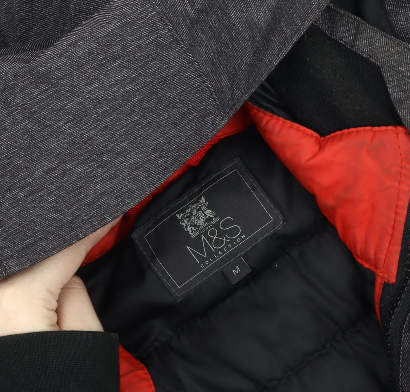Marks & Spencer Men's Grey Hooded Puffer Jacket M
