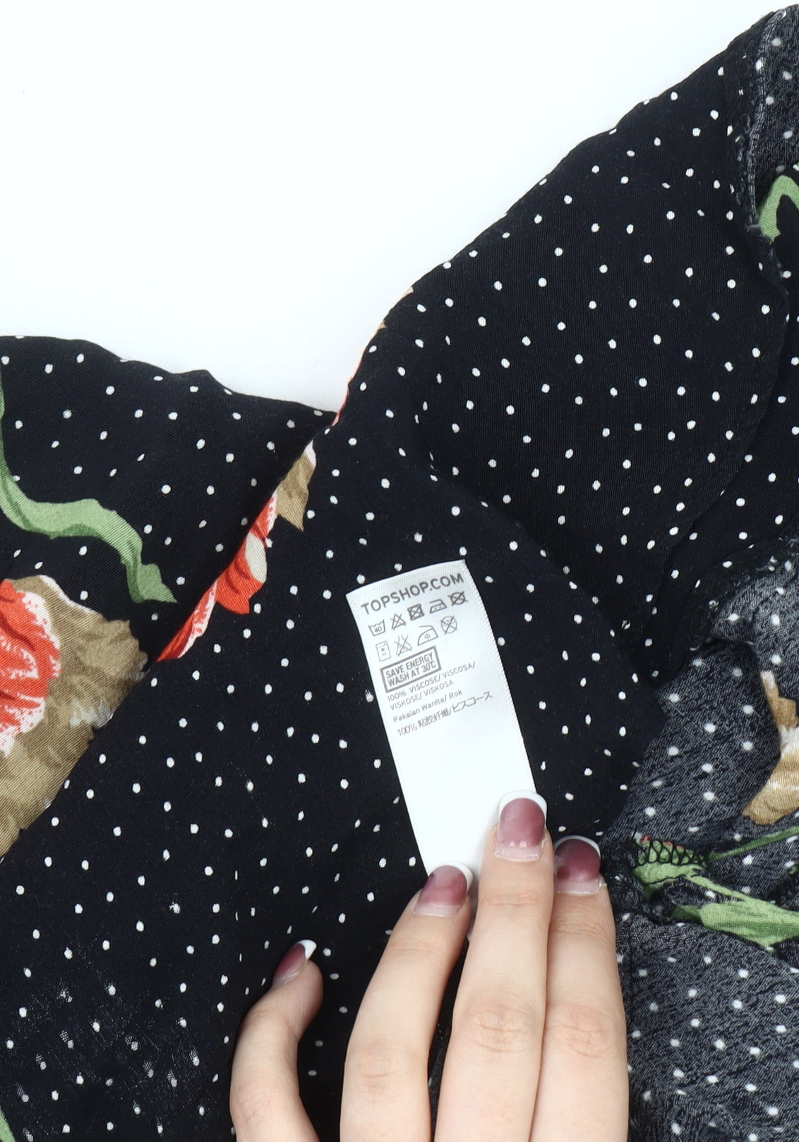 Topshop Petite Floral Ruffle Skirt - Black Size 8