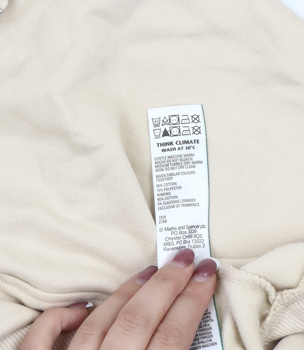 Marks & Spencer Women's Beige XL Henley Sweatshirt