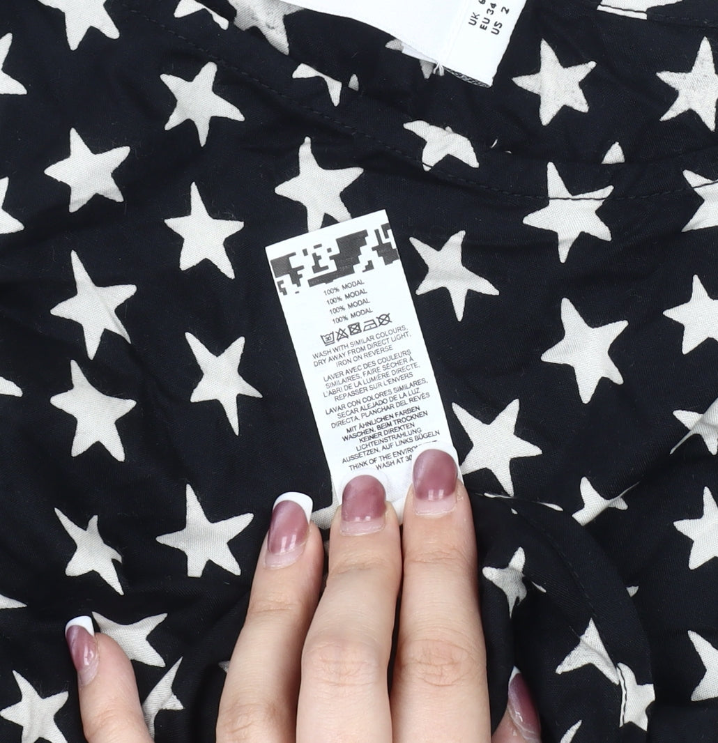 ASOS DESIGN Women's Black Star Pattern Tank Blouse Size 4