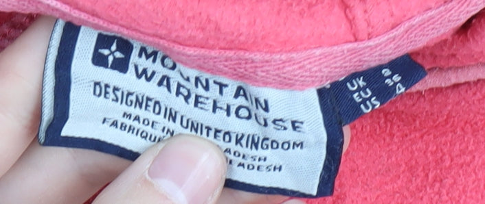 Mountain Warehouse Women's Pink Fleece Pullover Hoodie Size 2