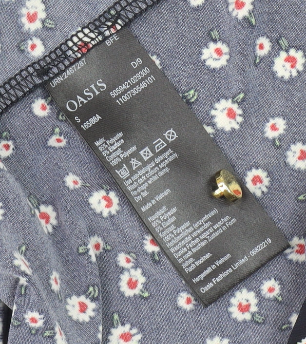 Oasis Women's Black Floral Blouse, Size S
