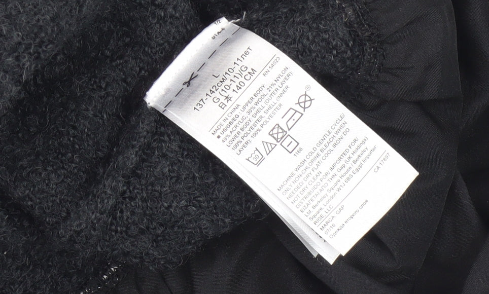 Gap Kids Girls Black Long Sleeve Dress, 10-11 Years
