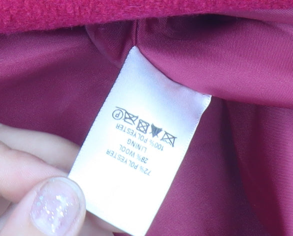 Wallis Women's Red Pea Coat, Size 10, Buttoned Style