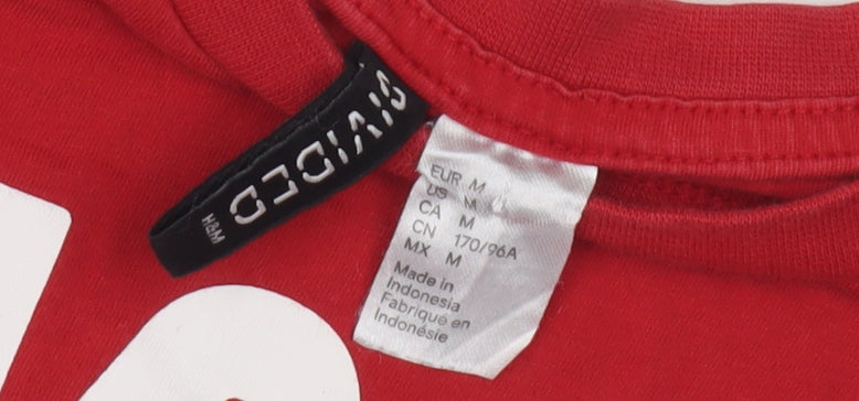 H&M Women's Red NASA Cropped T-Shirt Size 12