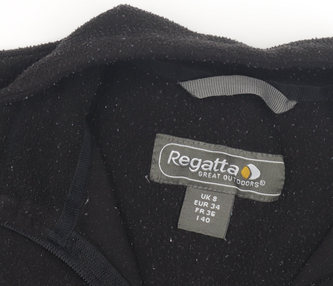 Regatta Women's Black Henley Zip Sweatshirt Size 8