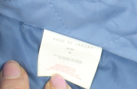 Anne de Lancay Women's Blue Quilted Waistcoat XL