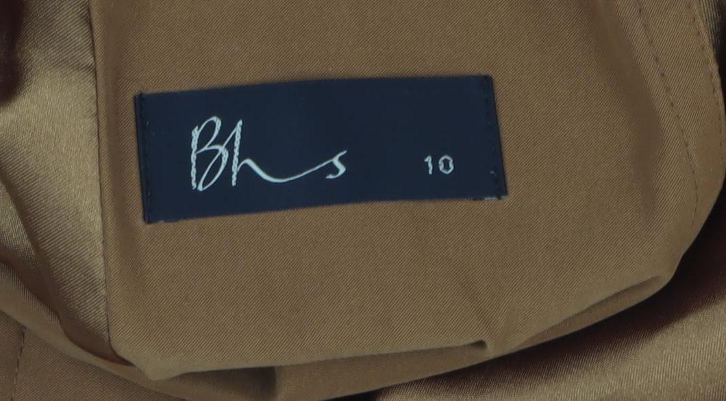 BHS Women's Brown Mid-Length Overcoat Size 10