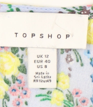 Topshop Women's Multicoloured Floral Dress, Size 12