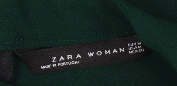 Zara Woman Green Short Sleeve Dress, Size 12