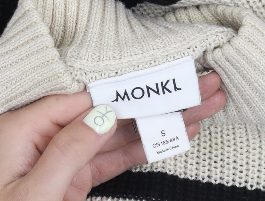 Monki Women's Black Striped Pullover Jumper, Size S