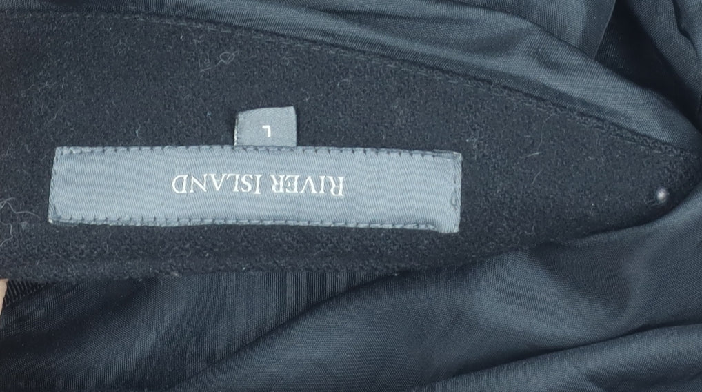 River Island Men's Black Wool Jacket Large