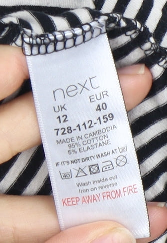 Next Women's Striped T-Shirt Size 12 Black/White