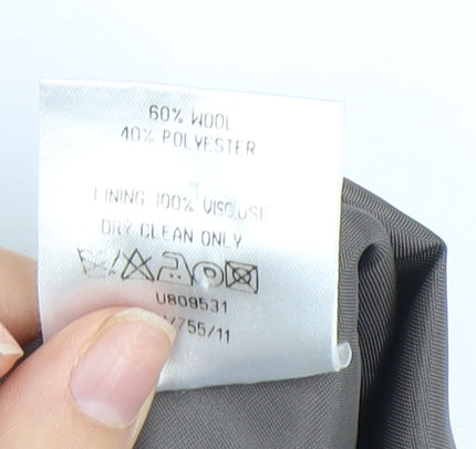 Burton Mens Grey Waistcoat, 38R Chest, Wool Blend