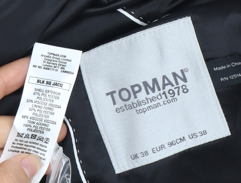 Topman Men's Black Slim Tuxedo Jacket UK 38