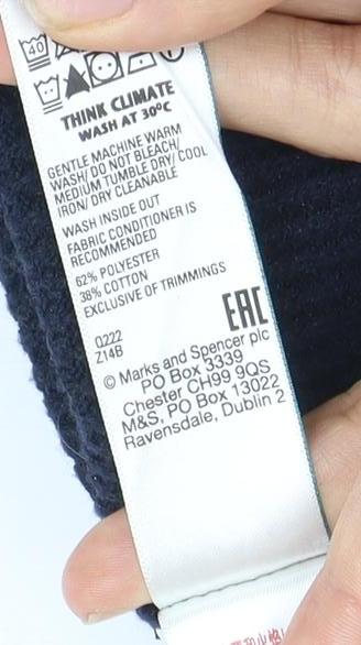 Marks & Spencer Men's Blue Full Zip 2XL Jumper