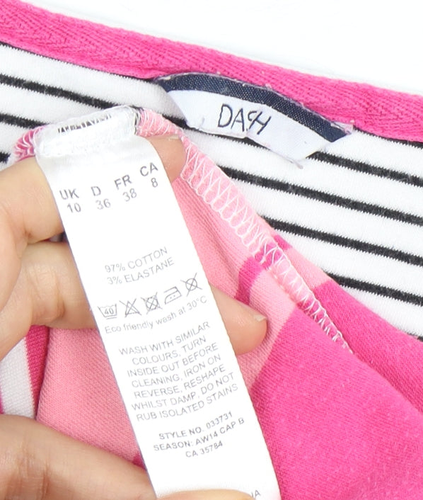Dash Women's Pink Striped 3/4 Sleeve Top Size 10