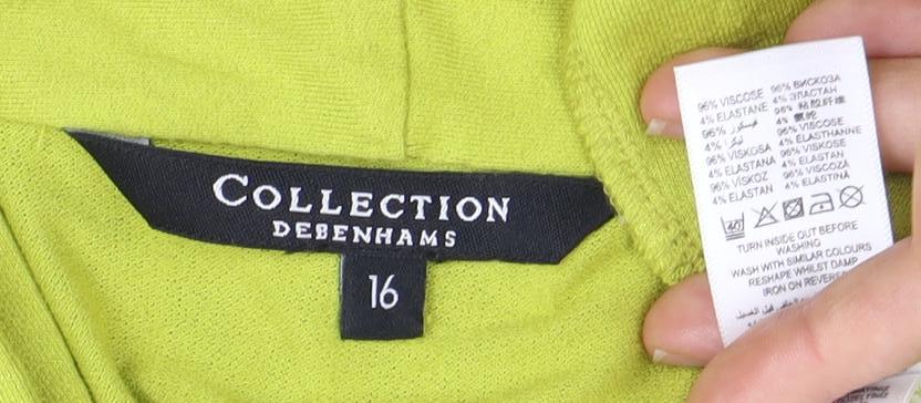 Debenhams Women's Green Size 16 Open Front Cardigan Jumper