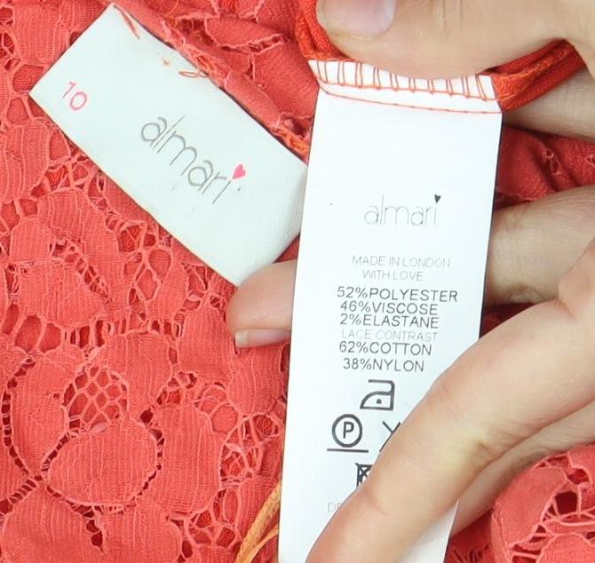 Amari Women's Orange Knee Length Shift Dress