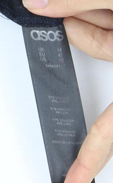 ASOS Women's Black Relaxed Trousers Size 14