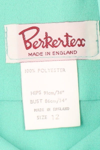 Berkertex Women's Green Blouse, Size 12, High Neck