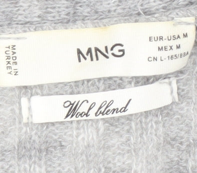 MNG Women's Grey Cardigan V-Neck M
