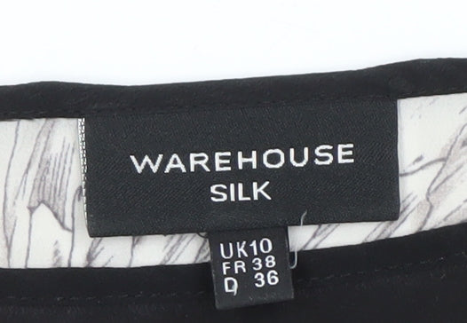Warehouse Women's Multicoloured Silk Shift Dress Size 10