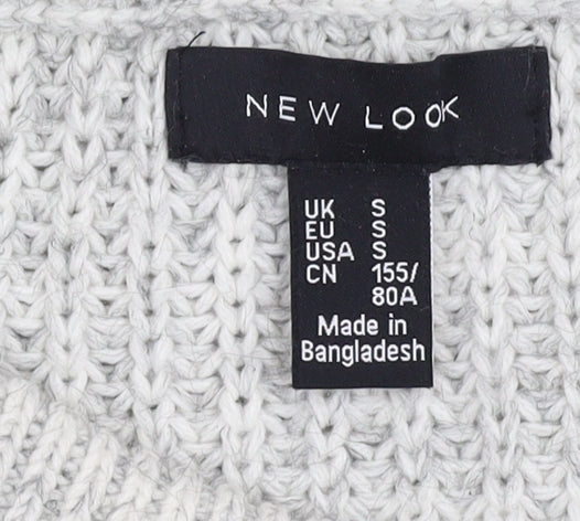 New Look Women’s Grey Knit Pullover Jumper, Size S