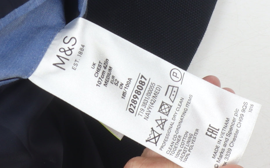 Marks & Spencer Men's Blue Blazer, Size 42R
