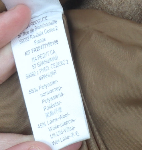 La Redoute Women's Brown Coat Size 10 Polyester Wool