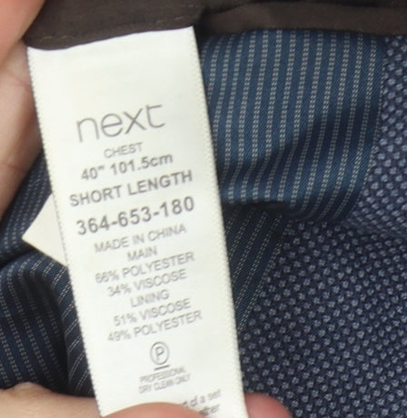Next Men's Blue Suit Jacket, Size 40S, Formal Style